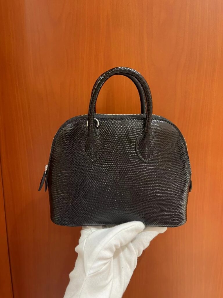 爱马仕 蜥蜴皮保龄球包 Hermès Bolide 1923尼罗黑曜石 极稀有巅峰之作