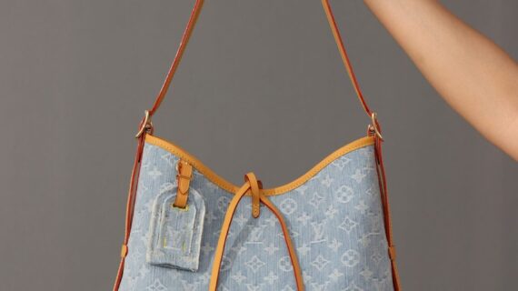 路易威登 Carryall PM 手提包 29cm LV By The Pool 系列 Monogram 丹宁蓝
