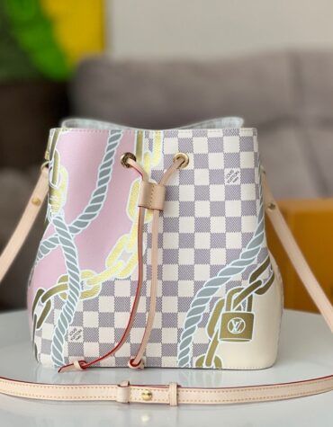 路易威登 NéoNoé MM 水桶包 26cm Damier Azur 海军绳索与链条限量版