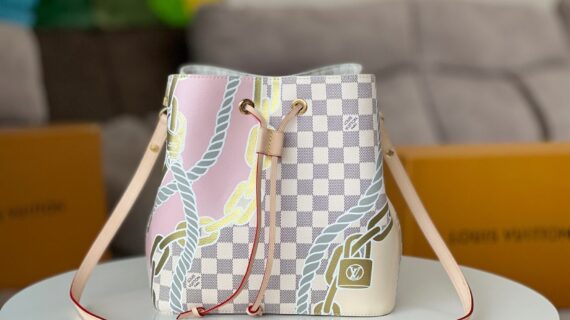 路易威登 NéoNoé MM 水桶包 26cm Damier Azur 海军绳索与链条限量版