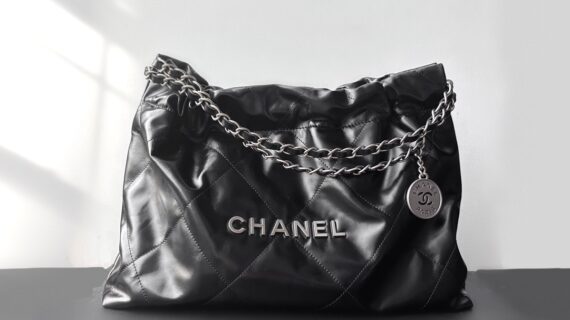 顶级高仿香奈儿 (Chanel) 24C 横版 22 手袋 黑银“垃圾袋”