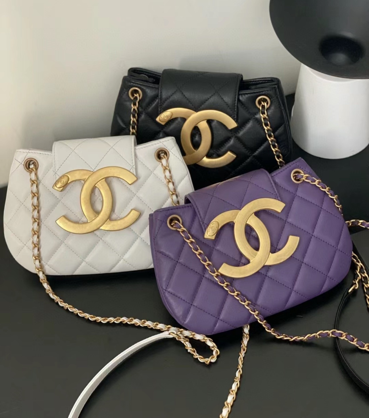 香奈儿 Chanel 23K 大 Logo 邮差包 高端A货原厂皮三色 1