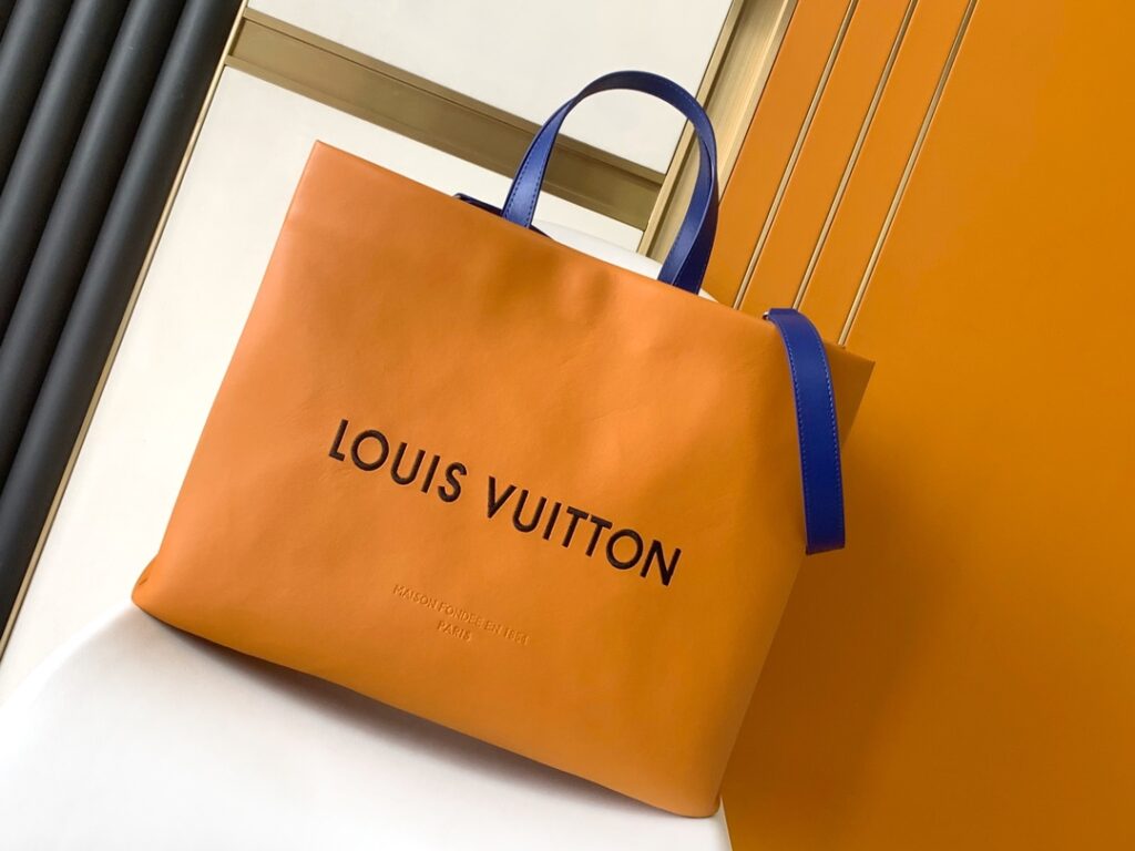 路易威登 Louis Vuitton 橙色全皮购物袋 顶级原单工艺与时尚美学