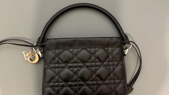 迪奥小福袋 Dior Lady Milly 迷你包 原厂小羊皮黑色