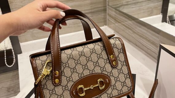 古驰 Gucci 1955 马衔扣盒子包 老花手提包 顶级复刻