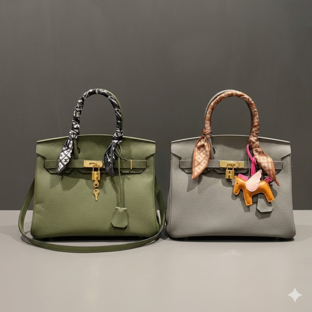 爱马仕 (Hermès) 铂金包 30cm/25cm 深度解析 进口荔枝纹、橄榄绿与高级灰的奢华美学