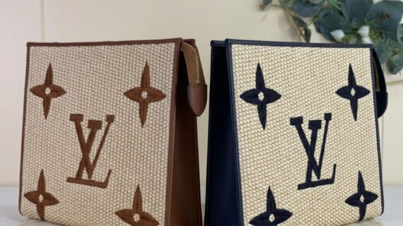 Louis Vuitton LV Monogram Raffia 拉菲草刺绣洗漱包化妆袋 顶级复刻 Louis Vuitton LV Monogram Raffia 拉菲草刺绣洗漱包化妆袋 顶级复刻