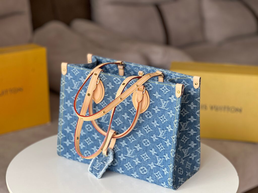 LV 牛仔托特包 路易威登 Louis Vuitton 蓝色丹宁 Onthego 中号 顶级原单