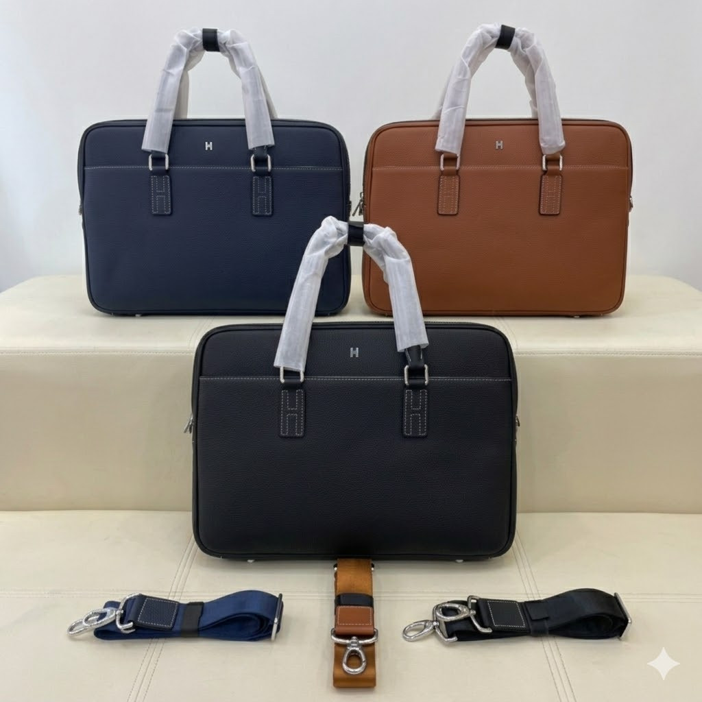 爱马仕 (Hermès) 高端男士电脑包 牛皮公文包 精英职场之选