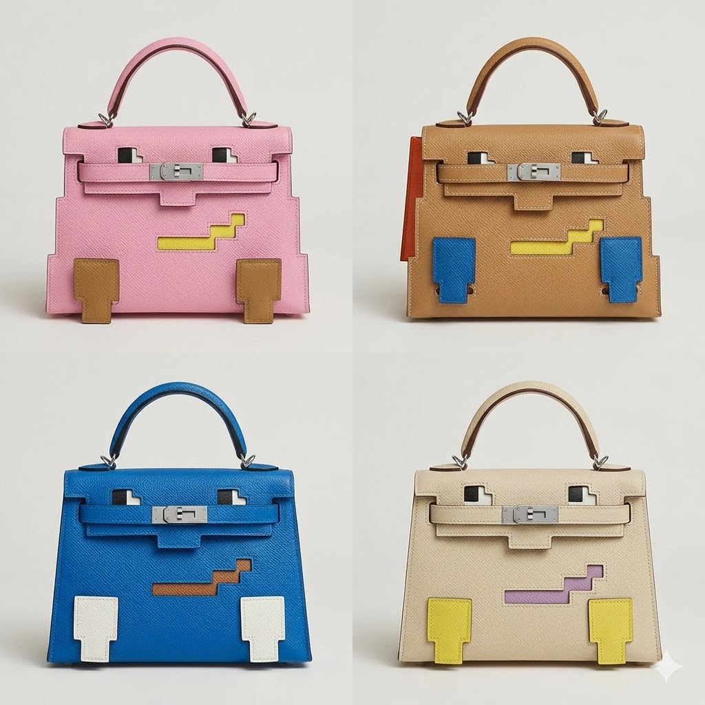 爱马仕马赛克凯莉包 Hermes Kelly Doll Picto 像素娃娃包 多色可选