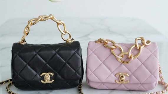 Chanel香奈儿22A高级手工坊系列粗链条迷你口盖包 | 顶级原厂皮高端定制