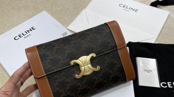 赛琳 Celine Triomphe 凯旋门老花信封包 WOC 21.5cm 法式复古风格