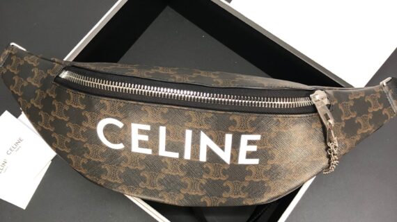 赛琳 凯旋门标志印花腰包 41cm CELINE TRIOMPHE CANVAS 斜挎肩背多用途