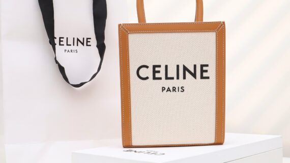 赛琳 CELINE 迷你Cabas帆布托特包17x21cm 米色手提包