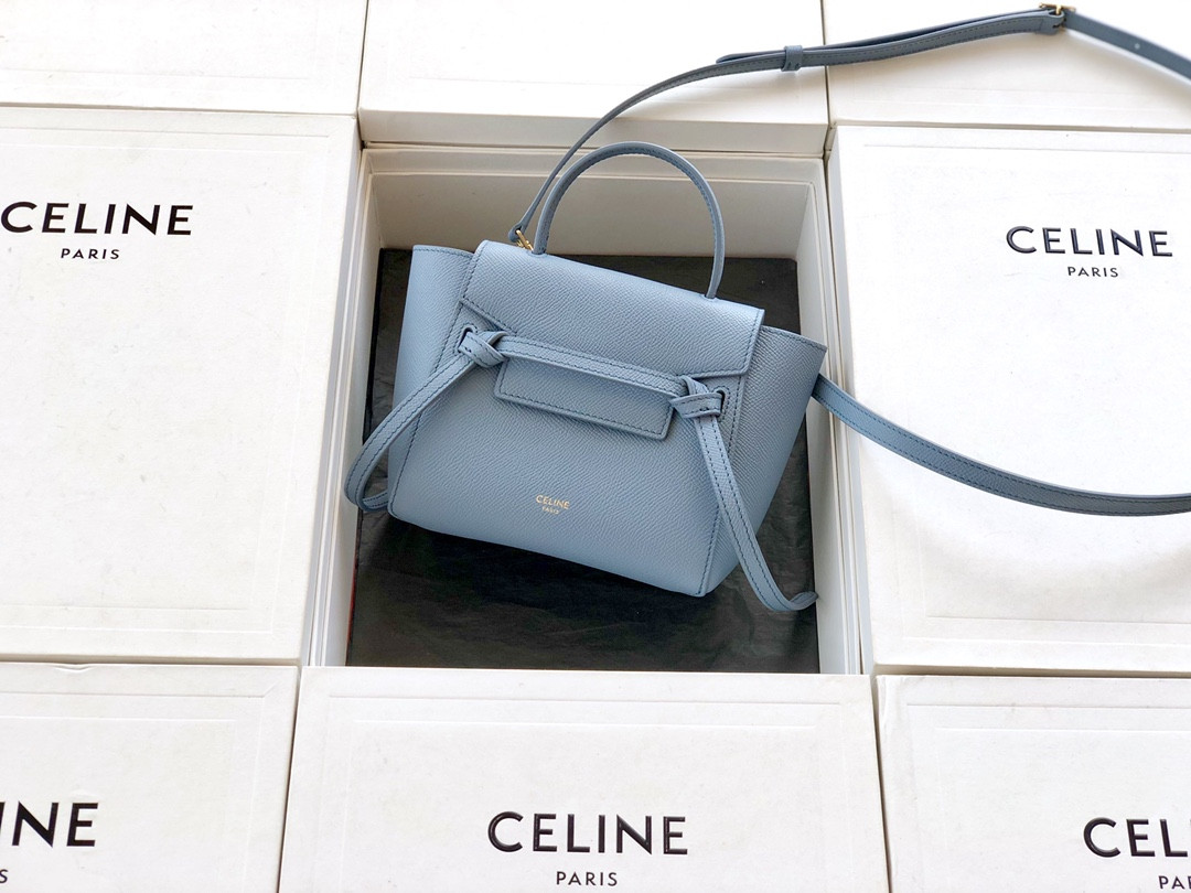 赛琳 CELINE 粒面牛皮鲶鱼包 BELT PICO 5色可选 2种尺寸斜挎包 21cm/15cm – Image 10 赛琳 CELINE 粒面牛皮鲶鱼包 BELT PICO 5色可选 2种尺寸斜挎包 21cm/15cm – Image 10