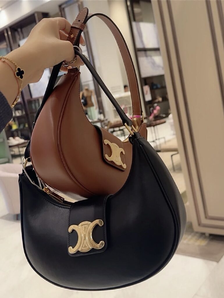 CELINE 赛琳 棕色牛皮凯旋门腋下包 AVA TRIOMPHE 经典复古半月包23cm – Image 10 CELINE 赛琳 棕色牛皮凯旋门腋下包 AVA TRIOMPHE 经典复古半月包23cm – Image 10