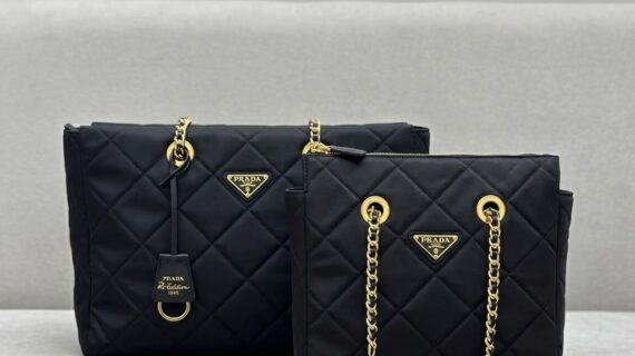 普拉达 Prada 中古款菱格流浪包 35cm/25cm 经典黑金尼龙链条包 普拉达 Prada 中古款菱格流浪包 35cm/25cm 经典黑金尼龙链条包