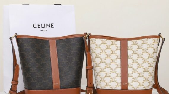 赛琳 CELINE 凯旋门老花小号水桶包 Triomphe Canvas 手提斜挎包