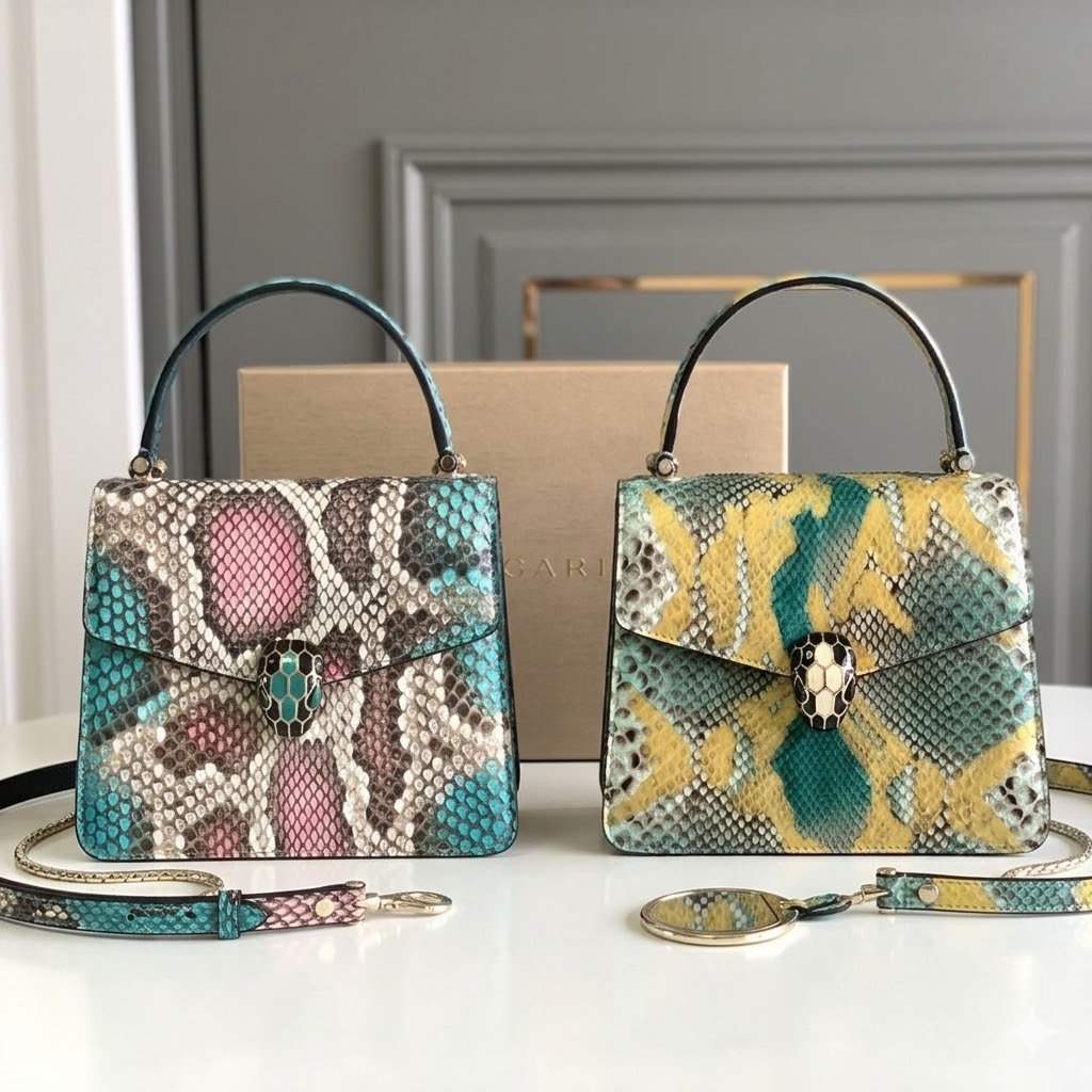 19-61.jpg BVLGARI 宝格丽 Serpenti Forever 奢华蟒蛇皮手袋 18cm 独家多色珍稀皮革单肩包 蛇头搭扣
