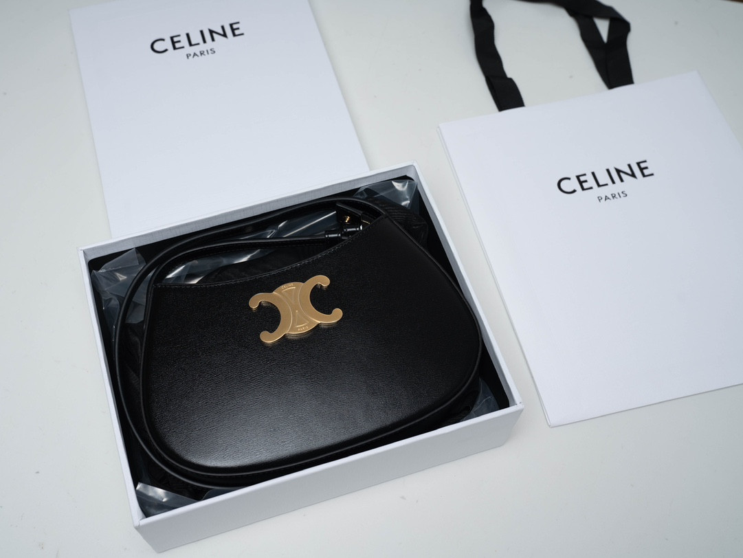 CELINE 赛琳新款 TILLY 腋下包 亮泽小牛皮/凯旋门印花 女士精品单肩包 23cm – Image 3 CELINE 赛琳新款 TILLY 腋下包 亮泽小牛皮/凯旋门印花 女士精品单肩包 23cm – Image 3