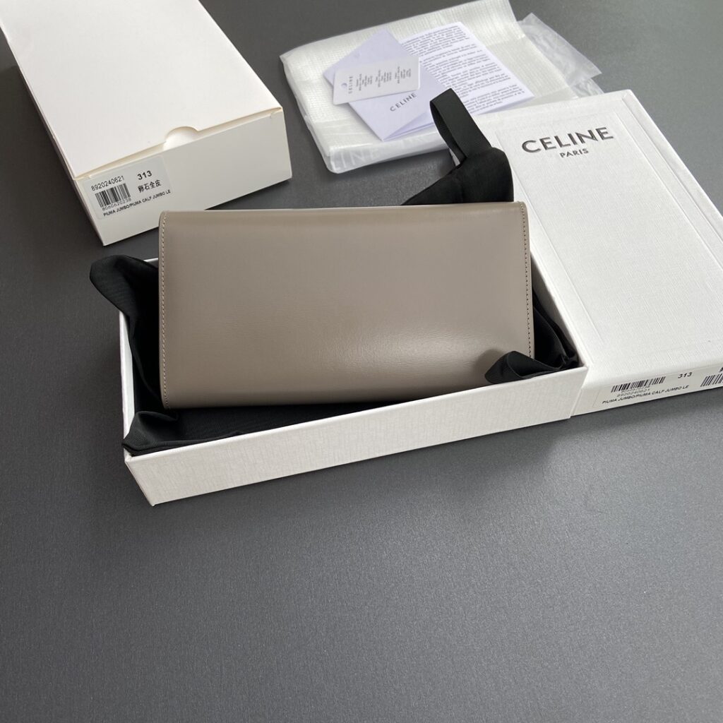 CELINE 赛琳 TRIOMPHE 凯旋门大号翻盖钱包19cm WOC 经典老花、黑色与卵石色小牛皮 – Image 13 CELINE 赛琳 TRIOMPHE 凯旋门大号翻盖钱包19cm WOC 经典老花、黑色与卵石色小牛皮 – Image 13