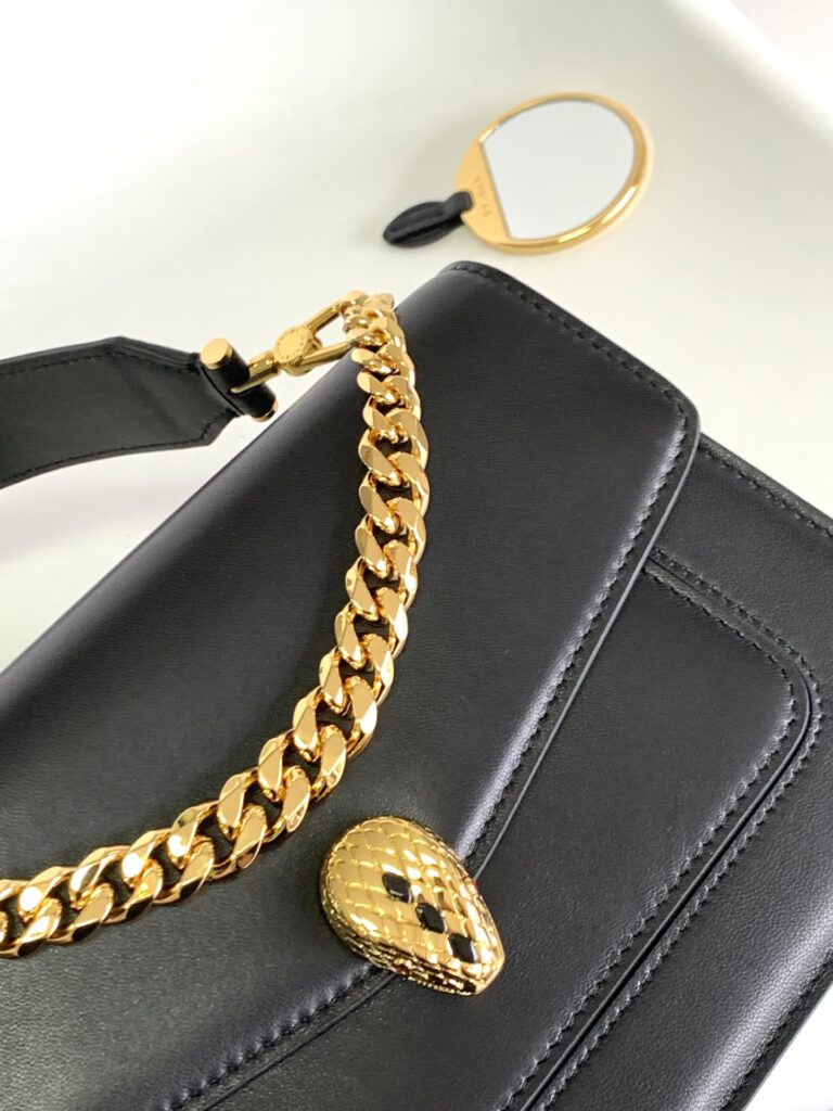 BVLGARI 宝格丽 Serpenti Forever 蛇头包小羊皮单肩斜挎包女包 4色25cm 粗链条琴谱包 – Image 6 BVLGARI 宝格丽 Serpenti Forever 蛇头包小羊皮单肩斜挎包女包 4色25cm 粗链条琴谱包 – Image 6