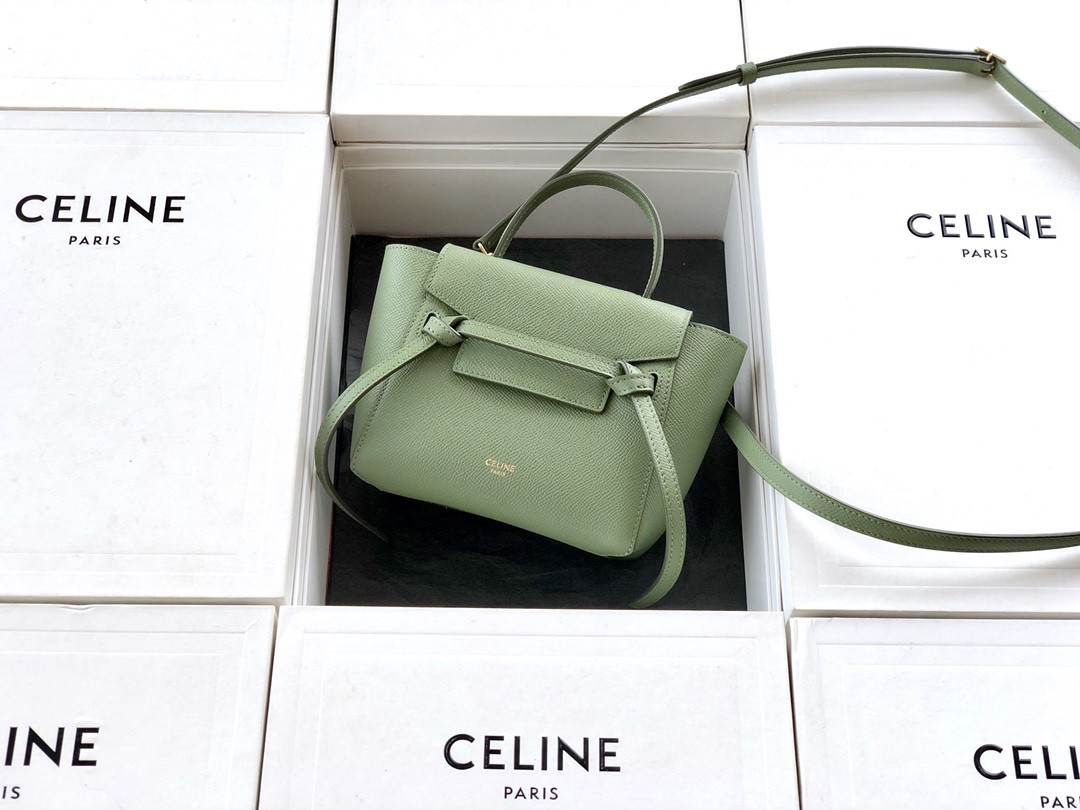 赛琳 CELINE 粒面牛皮鲶鱼包 BELT PICO 5色可选 2种尺寸斜挎包 21cm/15cm – Image 12 赛琳 CELINE 粒面牛皮鲶鱼包 BELT PICO 5色可选 2种尺寸斜挎包 21cm/15cm – Image 12
