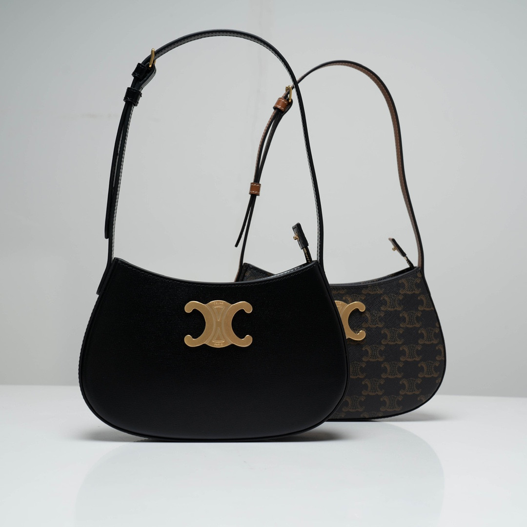 CELINE 赛琳新款 TILLY 腋下包 亮泽小牛皮/凯旋门印花 女士精品单肩包 23cm 3