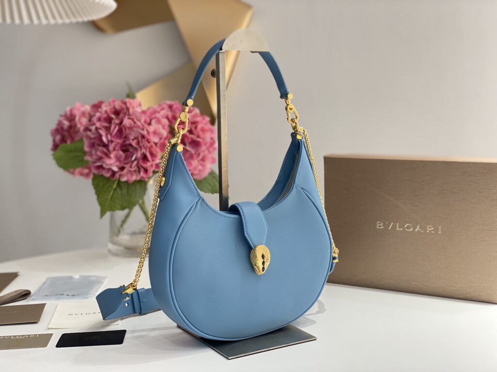 BVLGARI 宝格丽 SERPENTI ELLIPSE系列大号新月斜挎包 经典蛇头时尚单肩手提女包 4色可选 – Image 2 BVLGARI 宝格丽 SERPENTI ELLIPSE系列大号新月斜挎包 经典蛇头时尚单肩手提女包 4色可选 – Image 2