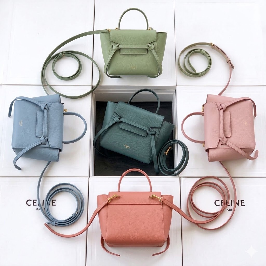 赛琳 CELINE 粒面牛皮鲶鱼包 BELT PICO 5色可选 2种尺寸斜挎包 21cm/15cm 46