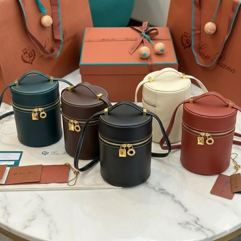 46-22.jpg Loro Piana 诺悠翩雅 Extracase 水桶包 12x12x16cm 奢华小牛皮手袋 女士设计师款皮革化妆包
