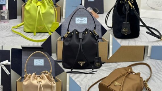Prada 普拉达 尼龙水桶包 配牛皮长肩带顶级五金 五种颜色1BE067 Prada 普拉达 尼龙水桶包 配牛皮长肩带顶级五金 五种颜色1BE067