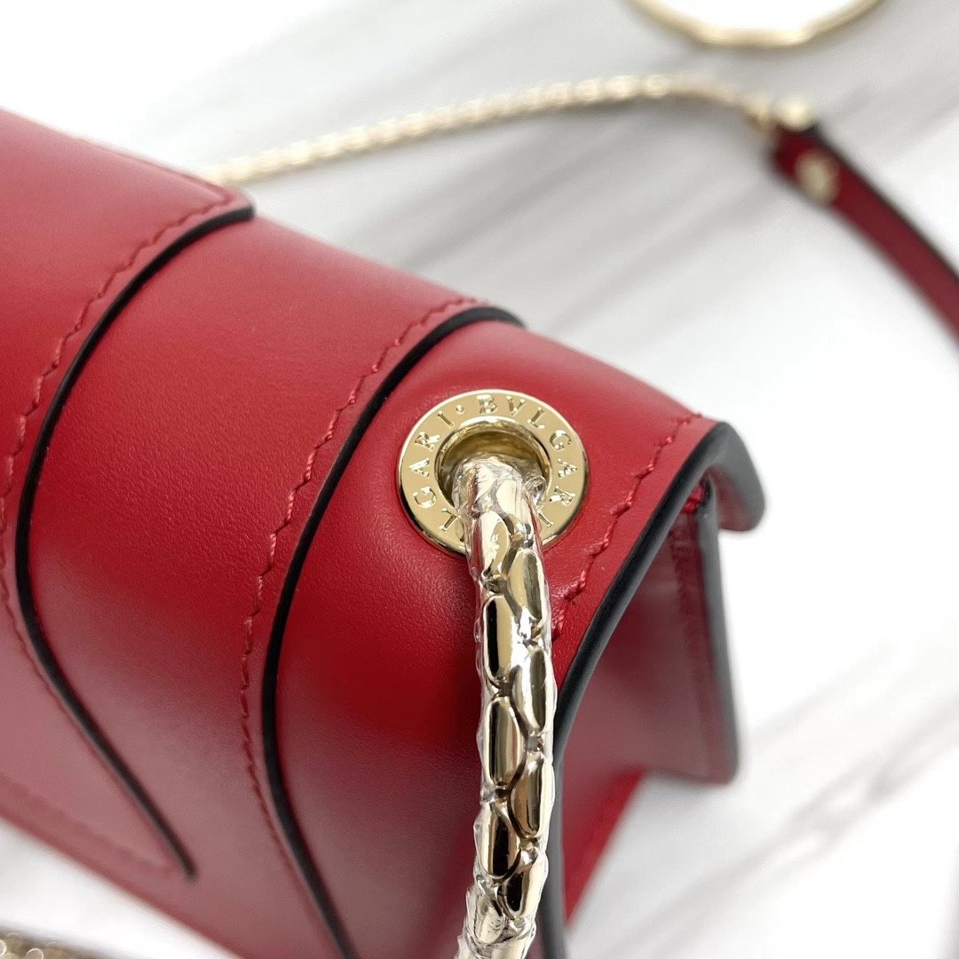5-158.jpeg BVLGARI 宝格丽 Serpenti Forever 小牛皮斜挎包22.5cm 蛇头珐琅扣链条单肩包 4色可选 - 图片 6