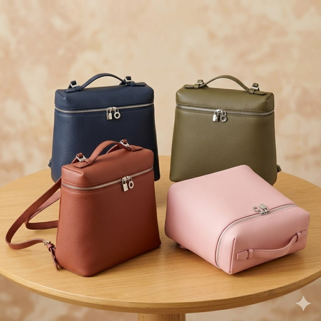 Loro Piana 诺悠翩雅 Extra Pocket L23.5 背包 奢华粒面小牛皮两用手袋 斜挎包配标志性挂饰 Loro Piana 诺悠翩雅 Extra Pocket L23.5 背包 奢华粒面小牛皮两用手袋 斜挎包配标志性挂饰