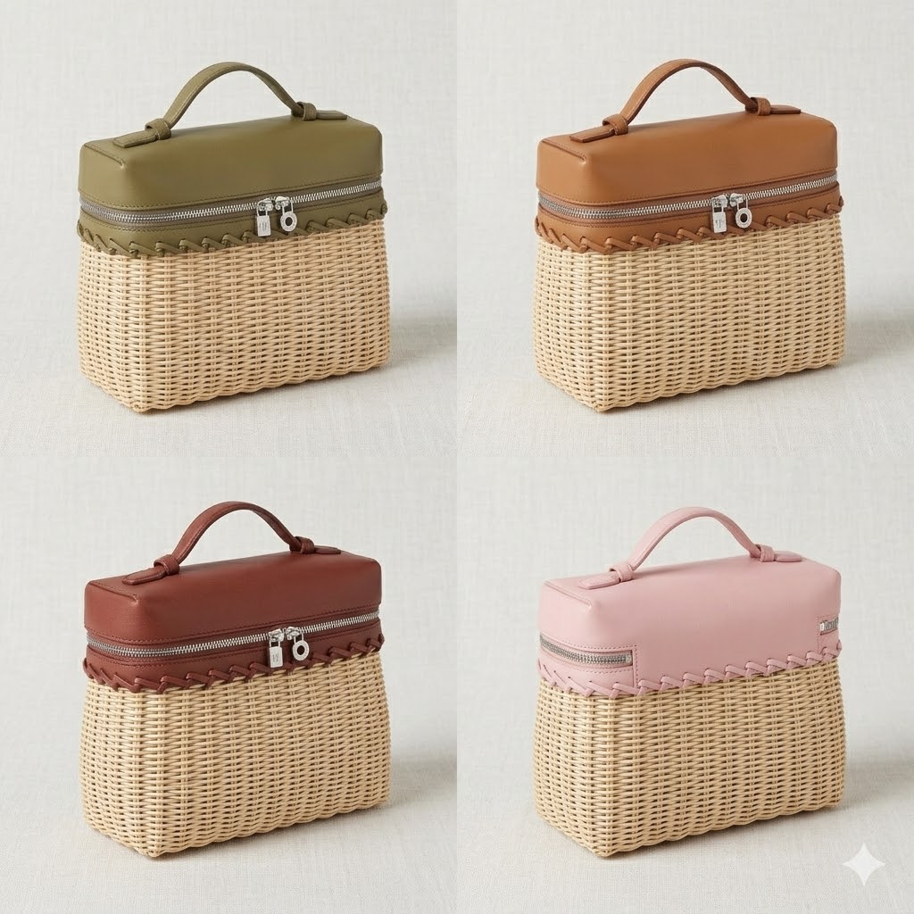 诺悠翩雅 Loro Piana Extrapocket竹编包 手工野餐篮 多色可选 诺悠翩雅 Loro Piana Extrapocket竹编包 手工野餐篮 多色可选
