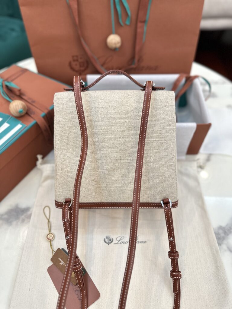 诺悠翩雅 Loro Piana Extra Pocket 亚麻帆布双肩包 21x23x8cm 背包 – Image 8 诺悠翩雅 Loro Piana Extra Pocket 亚麻帆布双肩包 21x23x8cm 背包 – Image 8