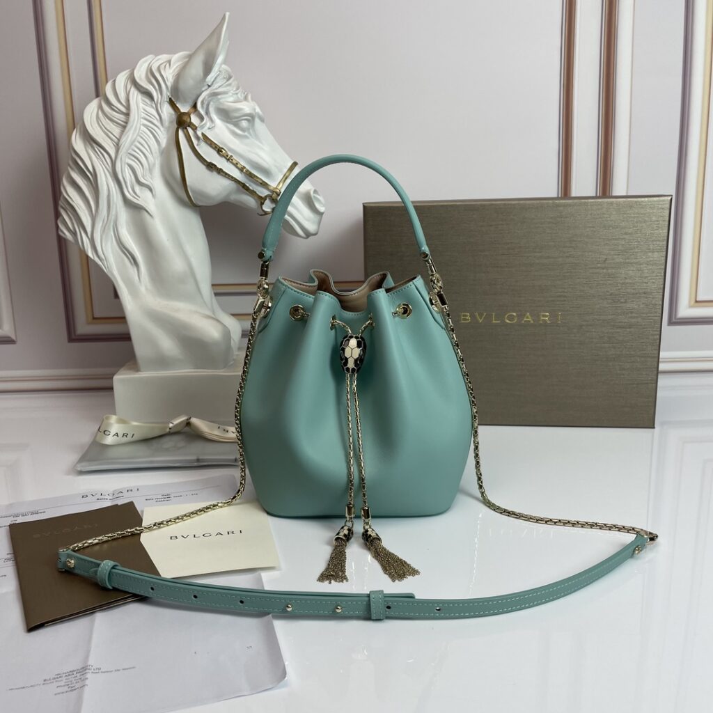 BVLGARI 宝格丽 经典蛇头包 限量水桶包 真皮单肩斜挎包7色 – Image 6 BVLGARI 宝格丽 经典蛇头包 限量水桶包 真皮单肩斜挎包7色 – Image 6