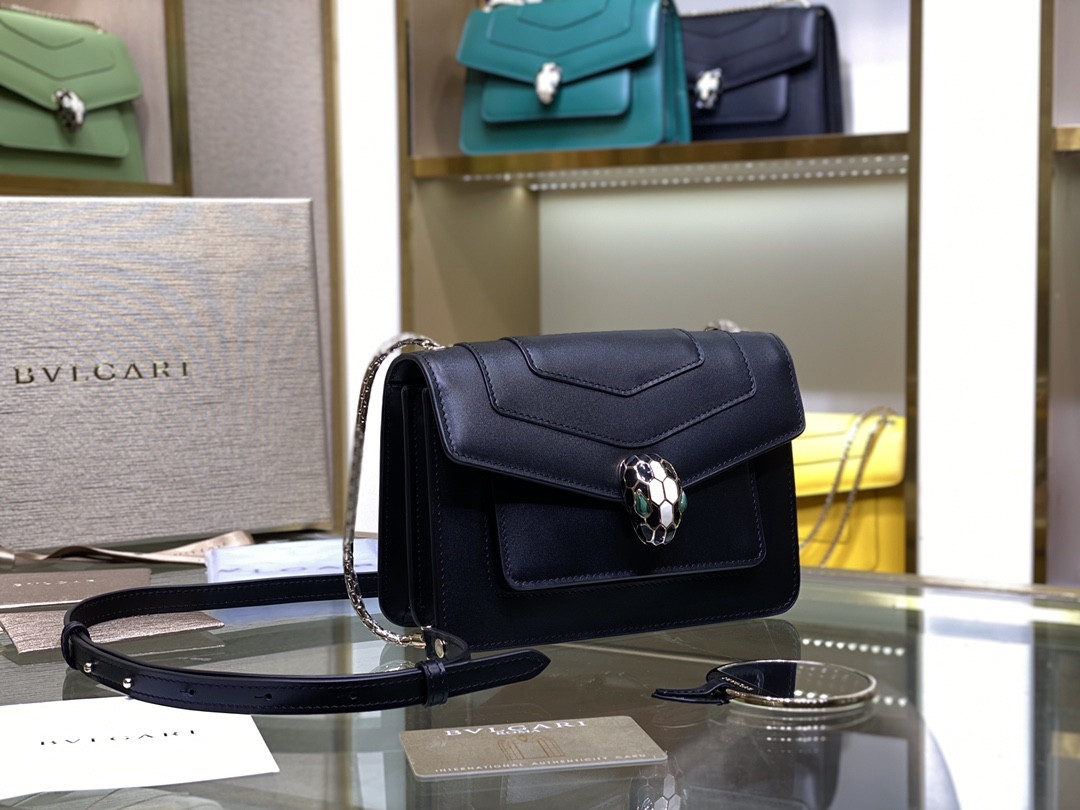 BVLGARI 宝格丽 Serpenti Forever 经典蛇头包 雏菊花托帕石色小牛皮单肩斜挎包19cm – Image 11 BVLGARI 宝格丽 Serpenti Forever 经典蛇头包 雏菊花托帕石色小牛皮单肩斜挎包19cm – Image 11