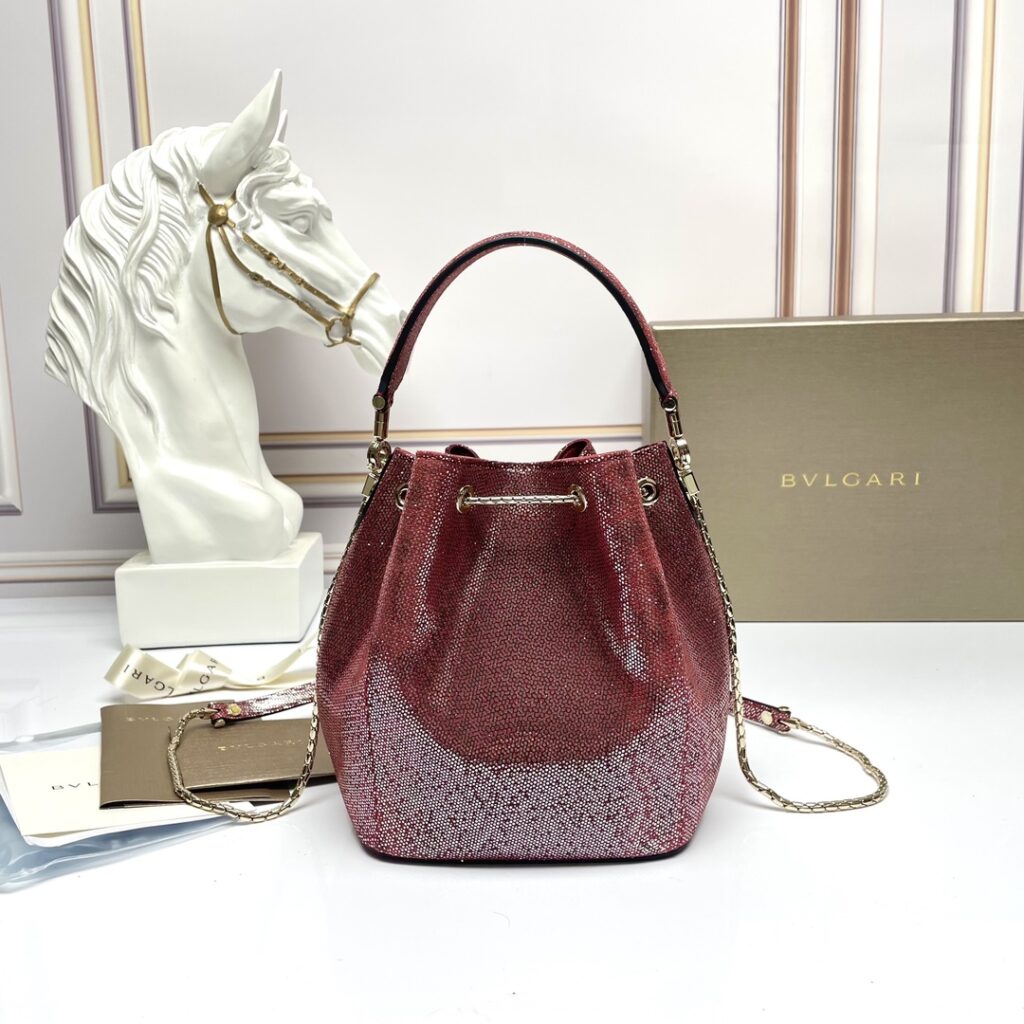 BVLGARI 宝格丽 经典蛇头包 限量水桶包 真皮单肩斜挎包7色 – Image 9 BVLGARI 宝格丽 经典蛇头包 限量水桶包 真皮单肩斜挎包7色 – Image 9